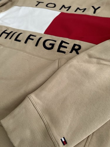 TOMMY HILFIGER - HERREN QUINN DRAWSTRING HOODIE LANGARM Lg TAN SWEATSHIRT NEU MIT ETIKETT - Bild 9 von 17