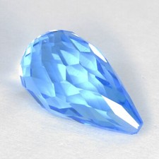 11.26Cts Sparkling Natural Swiss Blue Topaz Briolette Cut Loose Brazil Gemstone
