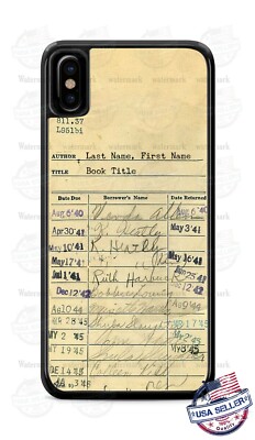  LIBRARY CARD RETRO WITH NAME AND BOOK PHONE CASE COVER FOR iPHONE SAMSUNG etc