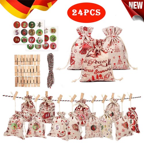 Adventskalender Zum Befüllen Weihnachtskalender Weihnachten Säckchen XMAS 2021