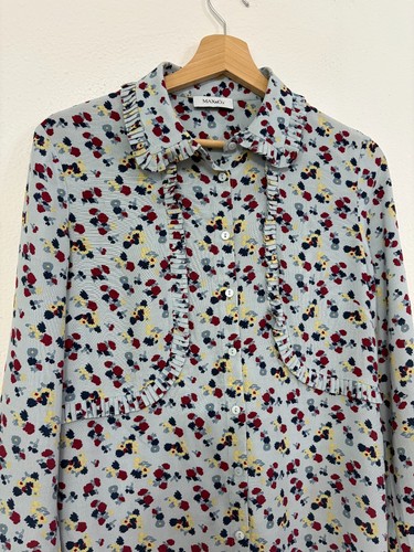 MAX&CO Camicia celeste fantasia floreale rosso bordeaux giallo Tg IT 40 - Foto 3 di 11