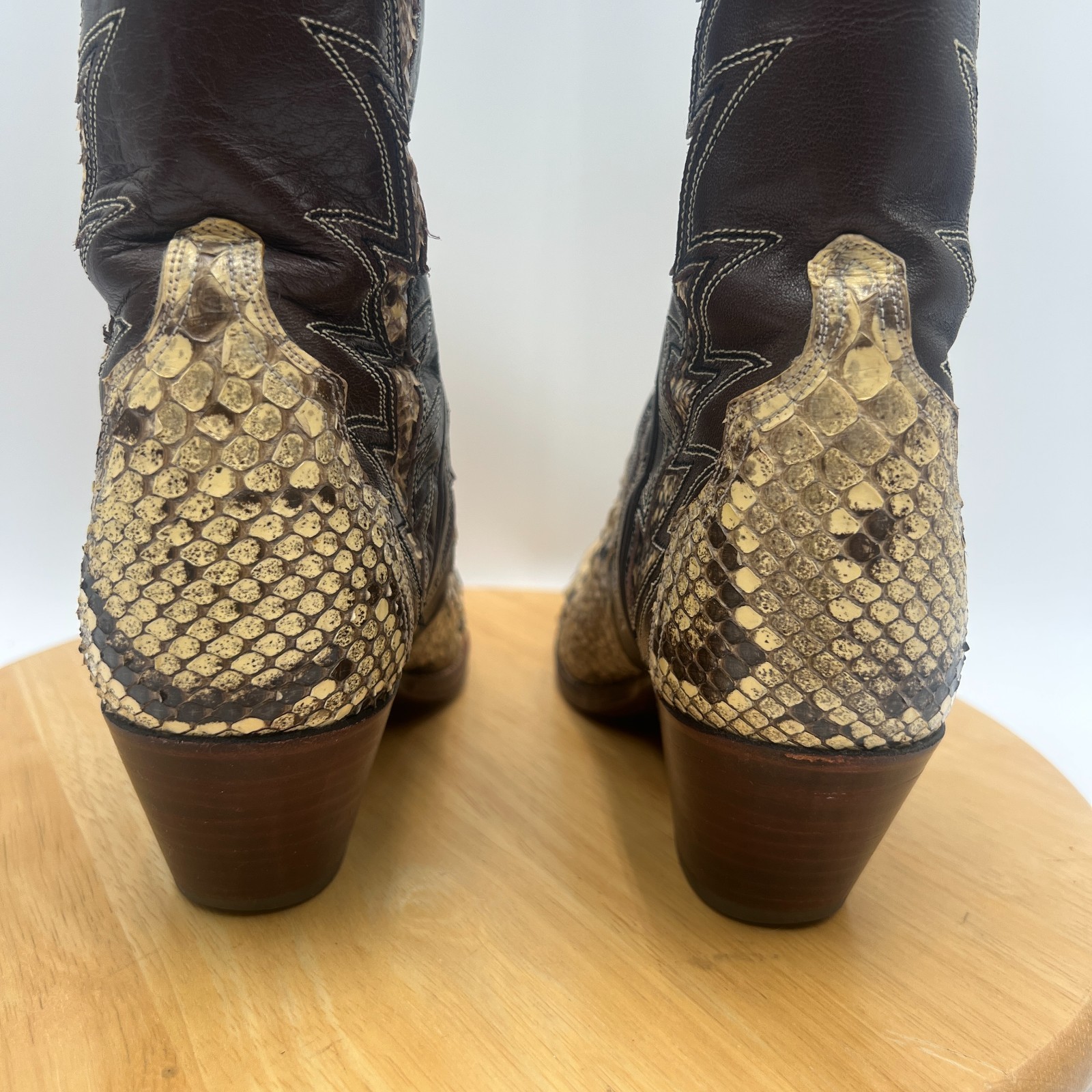 Dan Post Boots Womens 6 Brown Python Snakeskin We… - image 11