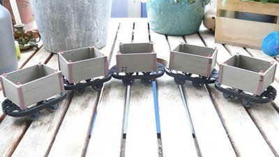 Spur G/45 mm Gleis - Feldbahn Lore MIttelgroß - 5 Stück - Handarbeit!