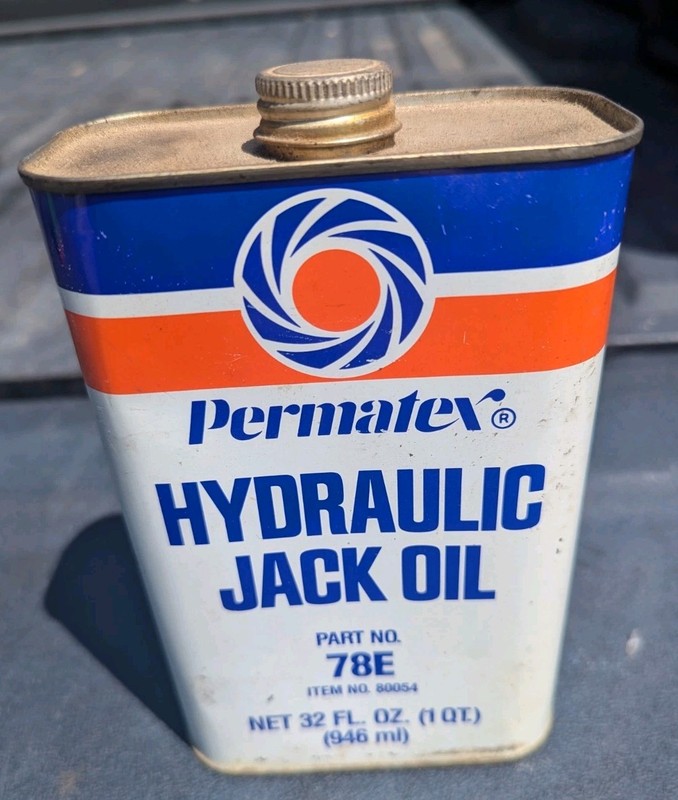 Permatex Hydraulic Jack Oil 1 Quart Metal Advertising Can - Empty