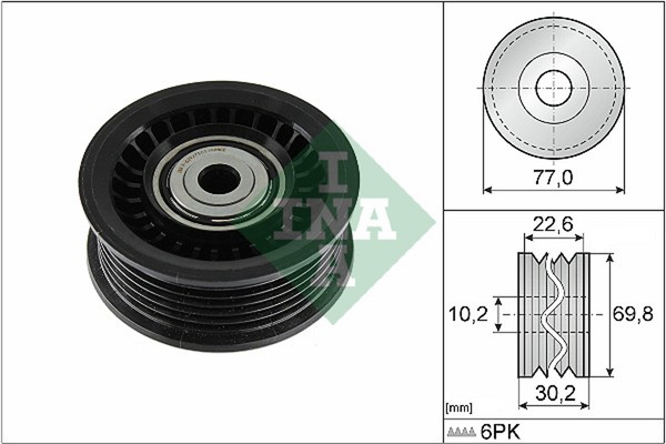 Umlenk-/FüHrungsrolle Keilrippenriemen Schaeffler Ina 532 1075 10 77Mm FüR 4 K9A-image