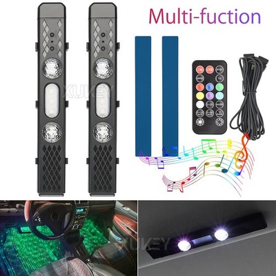 USB Rechargeable Car Atmosphere Decoration Night Sound Sensor Light Kit 7Color