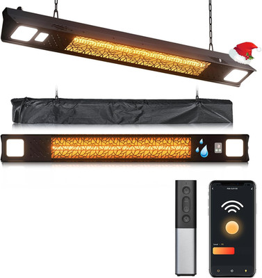 Wall-Mounted Electric Heater Hanging Patio with Light Ceiling Outdoor, 1500W Inf