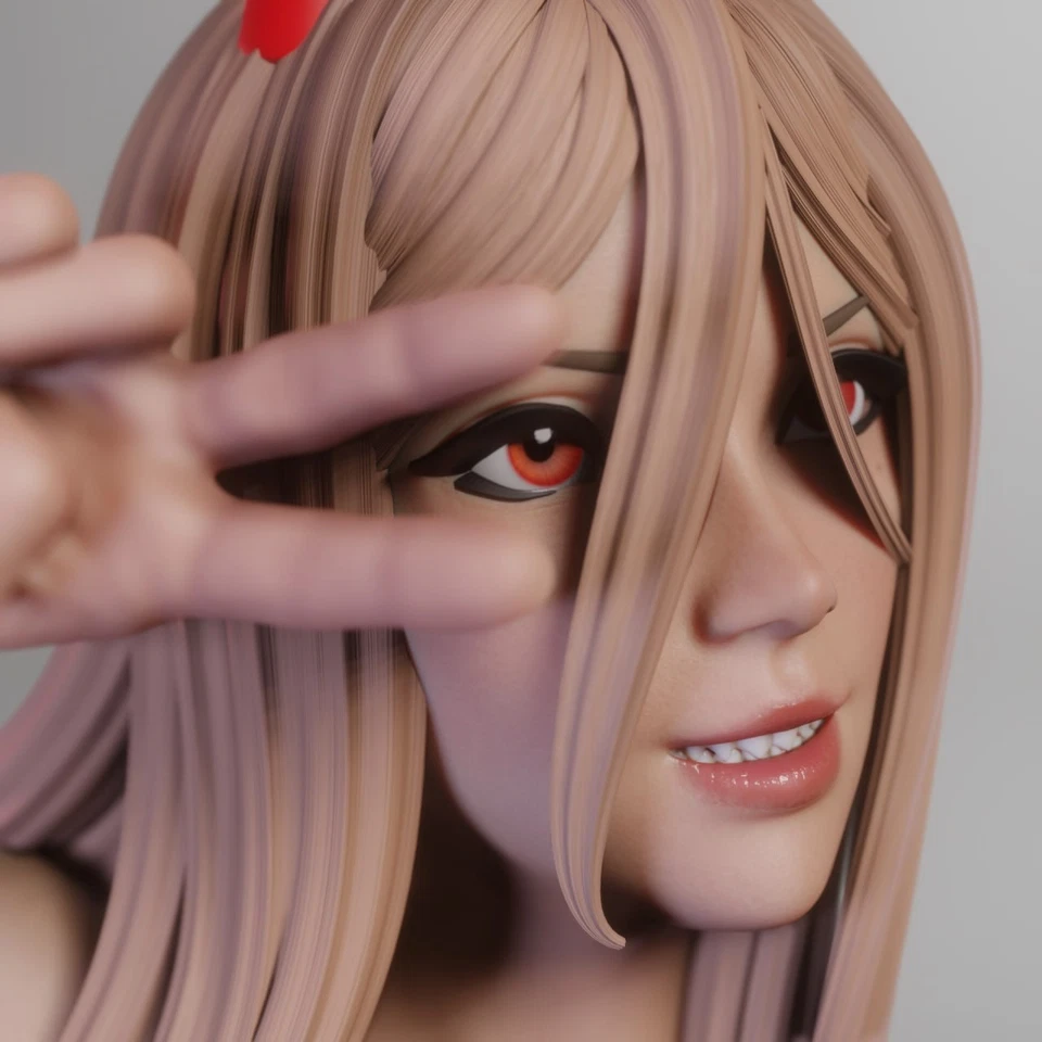 Power NSFW - Chainsaw Man figure resina dipinta a mano consegna 30 - 90 g - Immagine 2 di 4