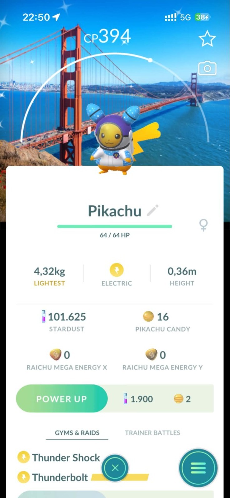 Pokémon Go✨Shiny Pikachu wearing a Cosmog Background✨San Francisco - ✨Trade/ PTC