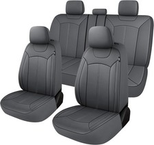 Leather Car Seat Covers Full Seats, Waterproof Front Seat Covers and Split Rear