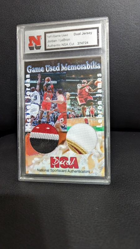1 of 1 Game Used Dual Jersey Jordan/LeBron Authentic NSA Cut