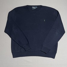 Polo Ralph Lauren Sweater Mens XL Navy Cotton Crewneck Knit Pullover Pony Logo