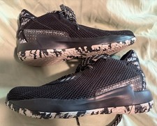 adidas Dame 7 Never Follow Black White Mesh Lace Up Kids Low Top Sneaker