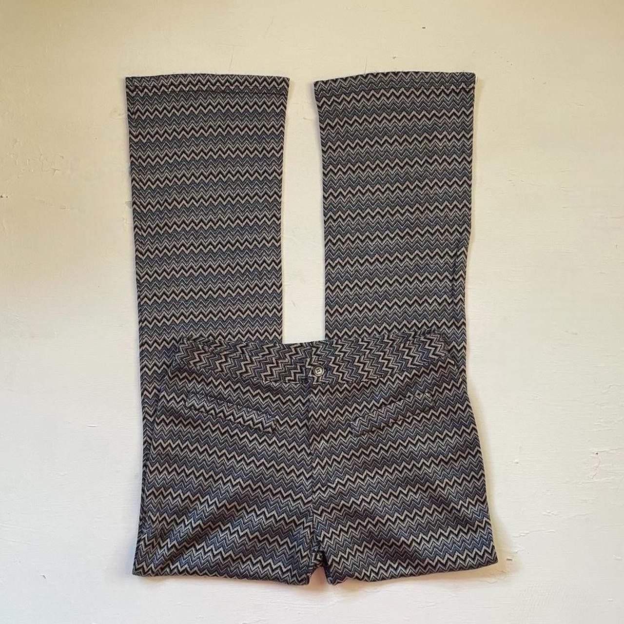 Eminance Zigzag Patterned Pants Size Medium Brown… - image 7