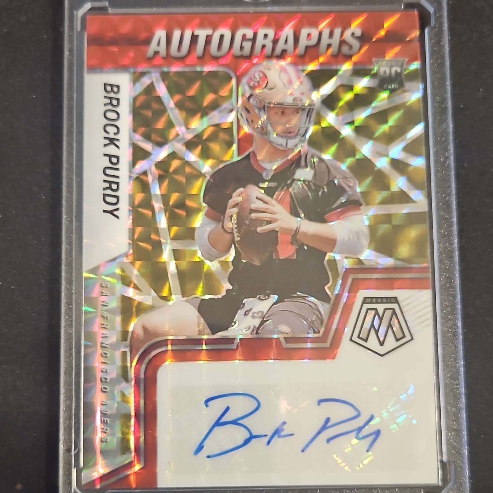 2022 Panini Mosaic Brock Purdy Rookie Autograph Prizm #RAM-BP 49ers NFL Card