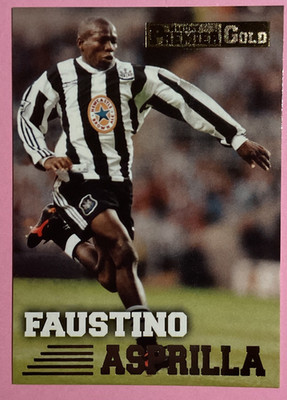 Merlin Gold 1996/97 Football Trading Card Faustino Asprilla Newcastle United 104