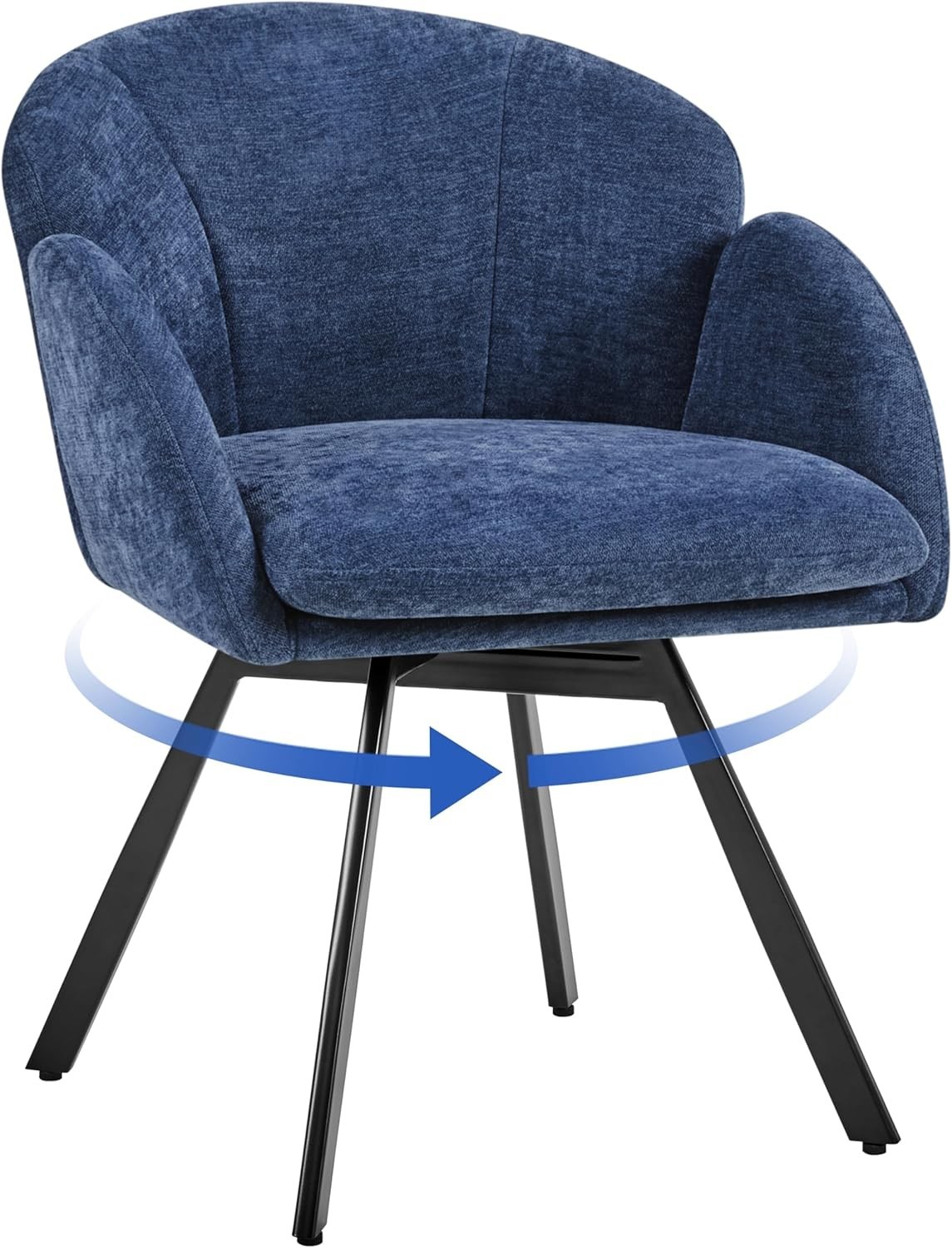 Flower Chenille Armchair Vanity Chair With Seat Cushion
