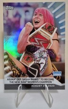 2021 Topps WWE Women’s Division Rainbow Foil #66 Asuka def. Sasha Banks