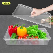 6 Pack Commercial Food Pans with Lids For Hotel Buffet Restuarant Food Storage