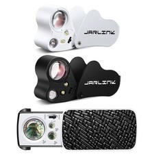JARLINK Lot de 3 Loupes de Bijoutier, 30X 60X 90X 11,6cm x 3cm, Noir, Blanc 