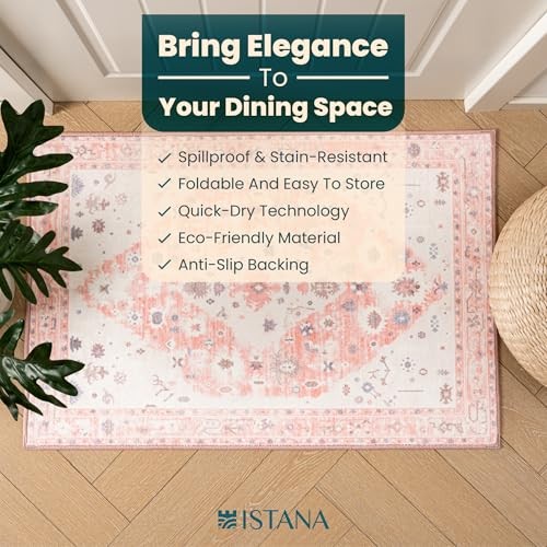 2x3 Area Rug - Pink Boho Rugs for Living Room 2x3 - Foldable 2X3 Pink / Cream - Picture 6 of 6