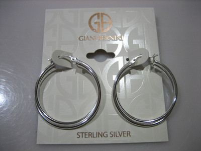 GIANI BERNINI STERLING SILVER 925 DOUBLE HOOP EARRINGS MSRP $80