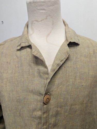 FLAX Jeanne Engelhart 100% Linen Natural Button Front Blazer Medium - Picture 6 of 8