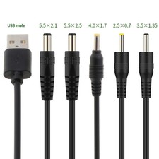 USB to for DC 5.5x2.1 Aux Plug Lead Jack Adapter Converter for Mini Speake