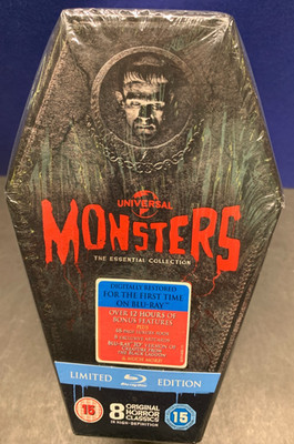 UNIVERSAL MONSTERS ESSENTIAL COLLECTION BLU-RAY LIMITED EDITION COFFIN SET - UK!
