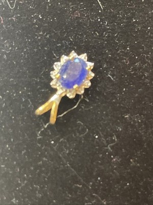 .925 Sterling Silber Anhänger mit einem echten blauen Saphir (1,4ct)