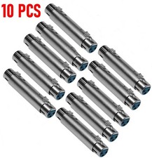 10x XLR 3Pin Female to Female Mic Microphone Cable Barrel Coupler Joiner Adapter