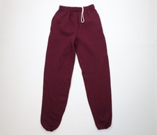 Vtg 90s Streetwear Mens Small Faded Blank Heavyweight Sweatpants Joggers Maroon