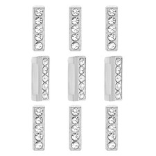 30pcs Letter Charm Rhinestone Letter Charm Alphabet Slide Wristbands Silvery I