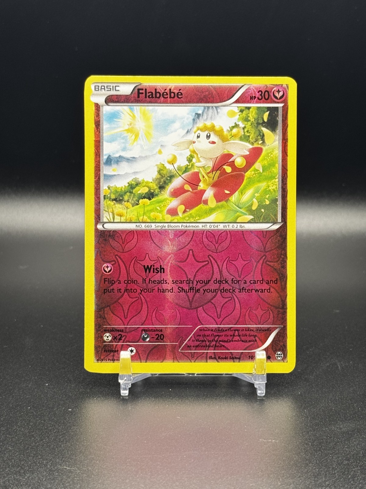 2015 POKEMON XY BREAKTHROUGH #101 FLABEBE REVERSE HOLO COMMON - NM