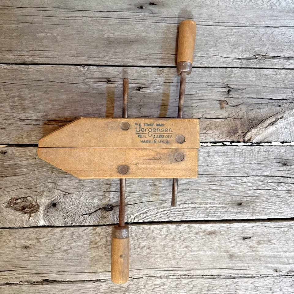 2 abrazaderas de tornillo de mano de madera Jorgensen vintage de 12" y 10" - abrazadera ajustable - EE. UU. Foto 4 de 4