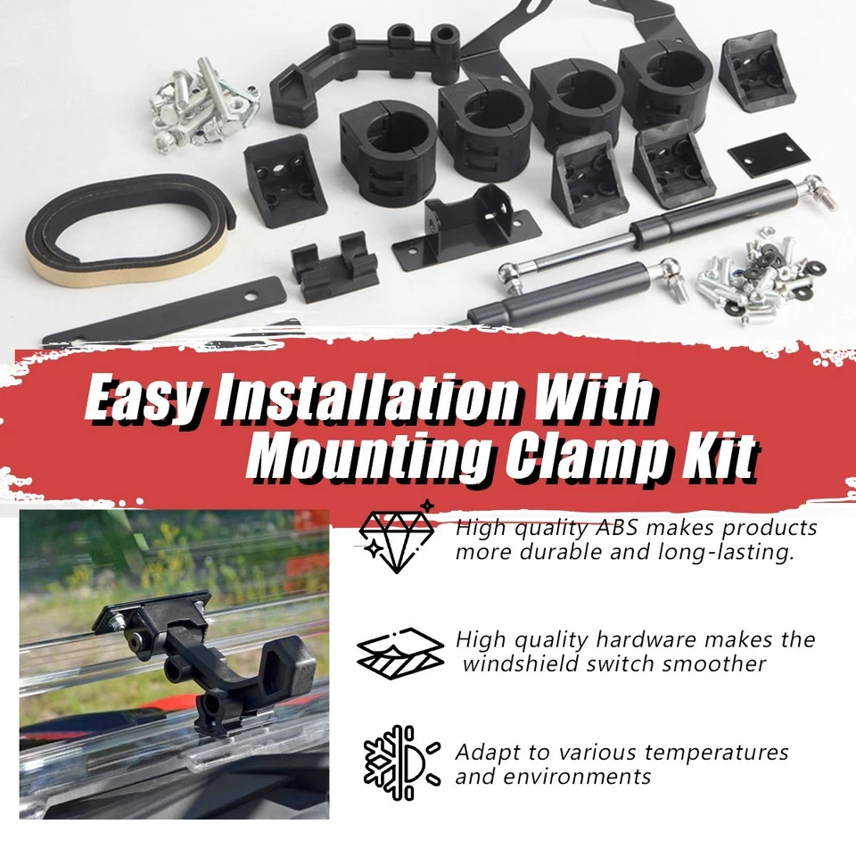 3-in-1 Flip Windshield 1/4 " Polycarbonate for 2014-2018 Polaris RZR XP 1000 900 - Image 3 of 4