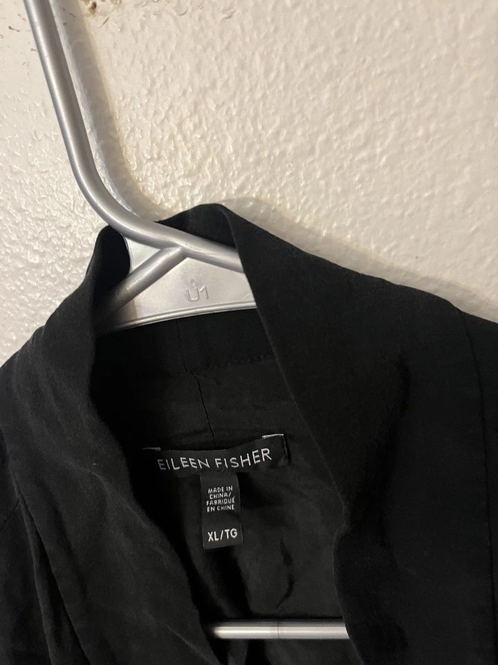 Cárdigan para mujer Eileen Fisher frente abierto mezcla de seda talla XL sostenible Foto 3 de 4