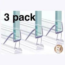 PRE-CUT 3-Piece Shower Door Sweep for 3/8” Glass – NO TOOLS NEEDED!