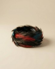Vintage Starlet Feather Fascinator 1940s 1950s Black, Red Aqua Old