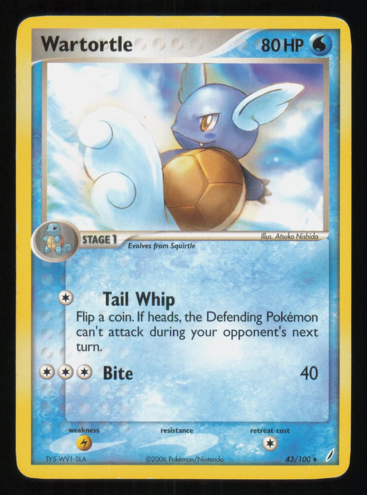 WARTORTLE 43/100 UNCOMMON CRYSTAL GUARDIANS MP POKEMON