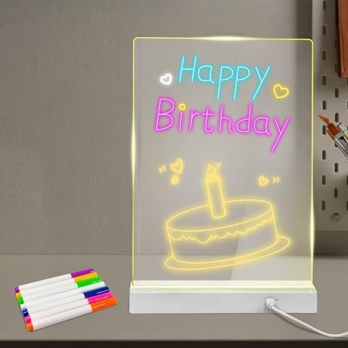 Custom LED Night Light Message Board with Erasable Pen - Light-Up Memo for Home, - Picture 7 of 7