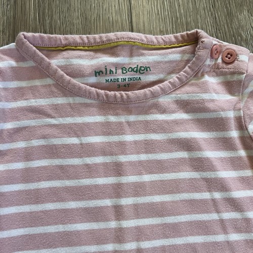 Mini Boden Pink and White Stripes Bunny Rabbit Dress Size 3-4 - Picture 3 of 7