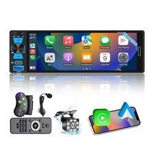 6.5" Single Din Touchscreen Radio with Wireless Apple CarPlay  Android Auto,...