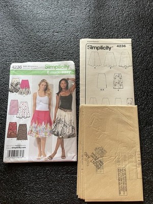 Simplicity 4236 Sewing Pattern Women s Skirts 6 Made Easy Size 6-14 Multi-Style