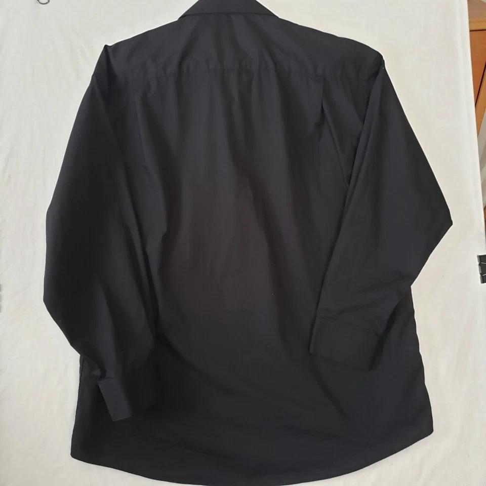 Camisa de vestir vintage Marquis para hombre XL negra manga larga aguja única sastrería Foto 2 de 4