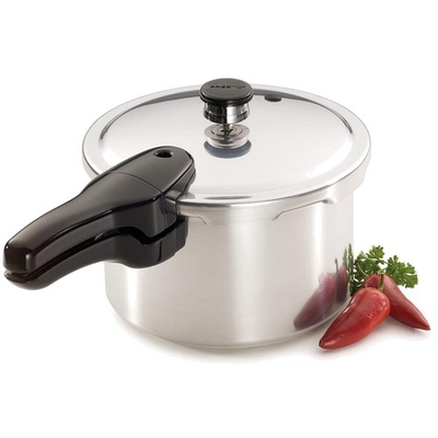 #ad 4 Quart Polished Aluminum Pressure Cooker with Safety Lid Easy Clean $89.99