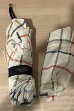 Coach Mini Umbrella Plaid Rainbow multicolor NWOT 