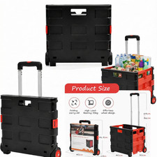 Heavy Duty Folding Trolley Box Cart, Folding Shopping Trolley 35kg capacity