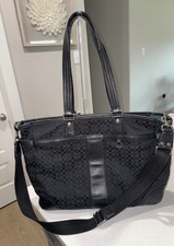 Coach Black Logo Diaper Bag w/ Detachable Cro...
