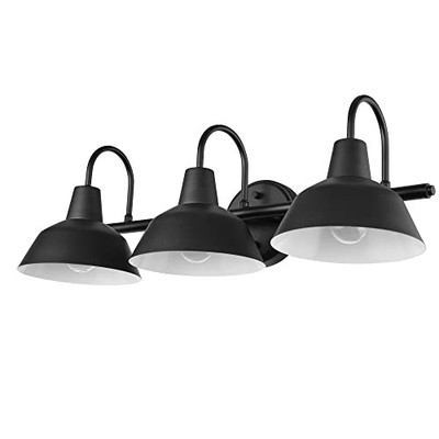  65554 Barnyard 3-Light Vanity Light, Matte Black, Barnyard (Vanity Light)